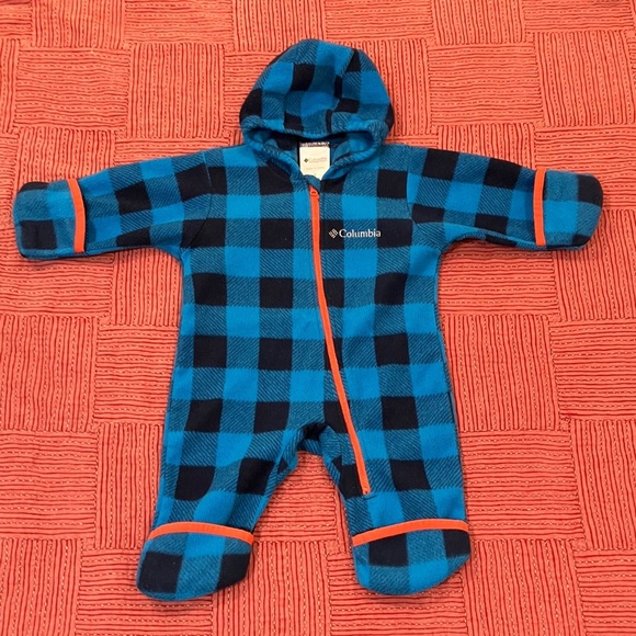 Columbia 6 months infant size Blue and Orange Kids fleece One Piece - Picture 1 of 13